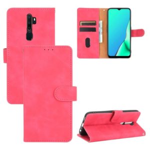 For OPPO A9 (2020) / A11 / A11X / A5 (2020) Solid Color Skin Feel Magnetic Buckle Horizontal Flip Calf Texture PU Leather Case with Holder & Card Slots & Wallet(Rose Red) (OEM)