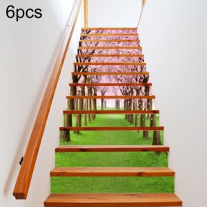 6pcs / Set DIY Creative Cherry Tree Beautiful Scenery Street Stairs Sticker Home Decoration, Size: 18*100cm (OEM)