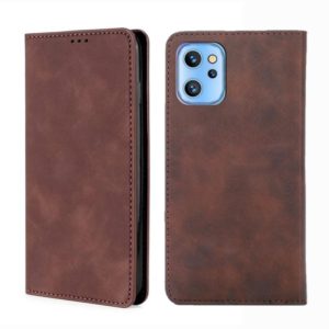 For UMIDIGI A13 / A13 Pro / A13S Skin Feel Magnetic Horizontal Flip Leather Phone Case(Dark Brown) (OEM)