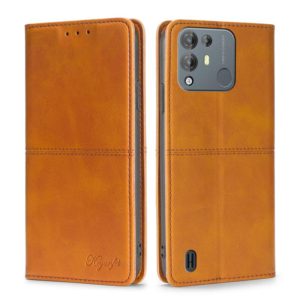 For Blackview A55 Pro Cow Texture Magnetic Horizontal Flip Leather Phone Case(Light Brown) (OEM)