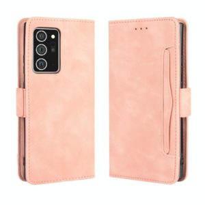 For Samsung Galaxy Note20 Ultra Wallet Style Skin Feel Calf Pattern Leather Case with Separate Card Slot(Pink) (OEM)