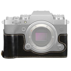 1/4 inch Thread PU Leather Camera Half Case Base for FUJIFILM X-T4 (Black) (OEM)