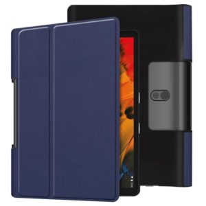 For Lenovo Yoga Smart Tab Custer Texture Horizontal Flip Leather Case with Two-folding Holder(Dark Blue) (OEM)