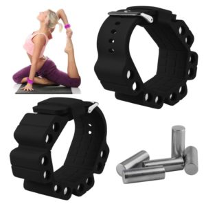 A Pair Outdoor Sports Running Fitness Yoga Load Bracelet Training Plus Heavy Silicone Wristband(Black) (OEM)