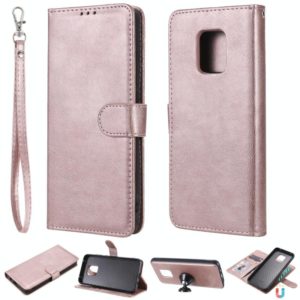 For Xiaomi Redmi 10X 5G / 10X Pro 5G 2 in 1 Solid Color Detachable PU Leather Case with Card Slots & Magnetic Holder & Photo Frame & Wallet & Strap(Rose Gold) (OEM)