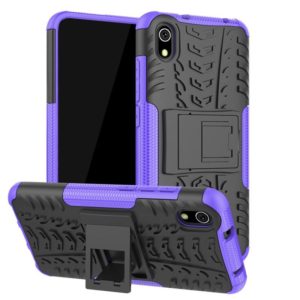Tire Texture TPU+PC Shockproof Protective Case with Holder for Xiaomi Redmi 7A(Purple) (OEM)
