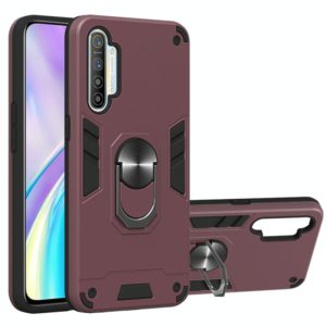 For OPPO Realme XT 2 in 1 Armour Series PC + TPU Protective Case with Ring Holder(Wine Red) (OEM)