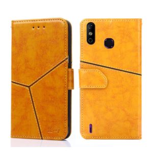 For Infinix Smart 4 X653 Geometric Stitching Horizontal Flip Leather Phone Case(Yellow) (OEM)