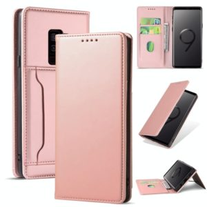 For Samsung Galaxy S9 Strong Magnetism Liquid Feel Horizontal Flip Leather Case with Holder & Card Slots & Wallet(Rose Gold) (OEM)