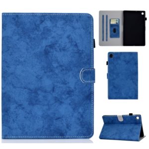 For Lenovo Tab M10 Plus TB-X606F Marble Style Cloth Texture Tablet PC Protective Leather Case with Bracket & Card Slot & Pen Slot & Anti Skid Strip & Wake-up / Sleep Function(Blue) (OEM)