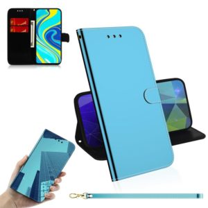For Xiaomi Redmi Note 9s / Note 9 Pro Max Lmitated Mirror Surface Horizontal Flip Leather Case with Holder & Card Slots & Wallet & Lanyard(Blue) (OEM)