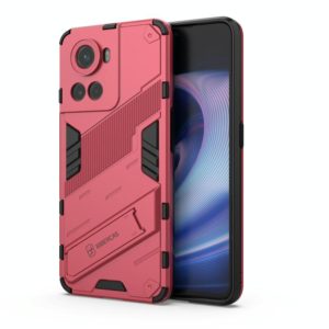 For OnePlus Ace 5G Punk Armor PC + TPU Phone Case with Holder(Light Red) (OEM)