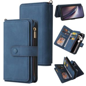 For OnePlus Nord CE 5G Skin Feel PU + TPU Horizontal Flip Leather Case With Holder & 15 Cards Slot & Wallet & Zipper Pocket & Lanyard(Blue) (OEM)