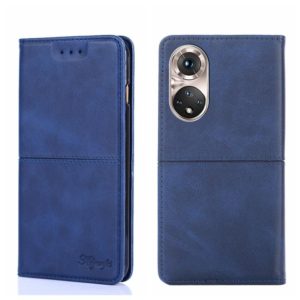 For Honor 50 Pro Cow Texture Magnetic Horizontal Flip Leather Phone Case(Blue) (OEM)