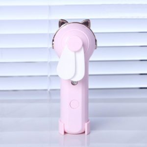 Handheld Hydrating Device Chargeable Fan Mini USB Charging Spray Humidification Small Fan(M10 Pink Kitten) (OEM)