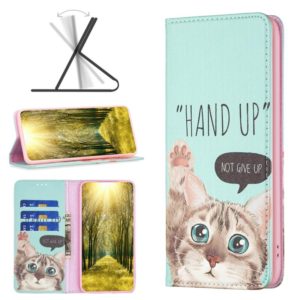 For Nokia G11 / G21 Colored Drawing Pattern Invisible Magnetic Leather Phone Case(Cat) (OEM)