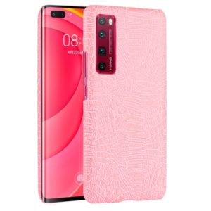 For Huawei Nova 7 Pro Shockproof Crocodile Texture PC + PU Case(Pink) (OEM)