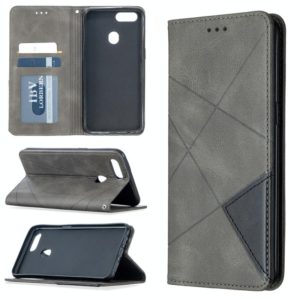 For OPPO A5 Prismatic Invisible Magnetic Horizontal Flip Leather Case with Holder & Card Slots & Photo Frame(Grey) (OEM)