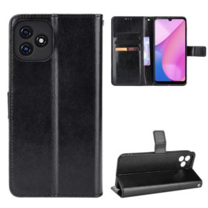 For Blackview Oscal C20 Crazy Horse Texture Horizontal Flip Leather Case with Holder & Card Slots & Lanyard(Black) (OEM)