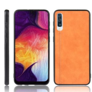 For Galaxy A70 Shockproof Sewing Cow Pattern Skin PC + PU + TPU Case(Orange) (OEM)