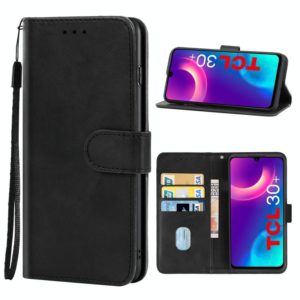 Leather Phone Case For TCL 30+(Black) (OEM)