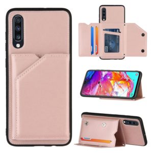 For Samsung Galaxy A70 & A70s Skin Feel PU + TPU + PC Back Cover Shockproof Case with Card Slots & Holder & Photo Frame(Rose Gold) (OEM)