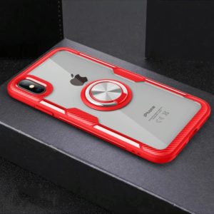 For iPhone XS Max Magnetic 360 Degree Rotation Ring Holder Armor Protective Case (Red) (OEM)