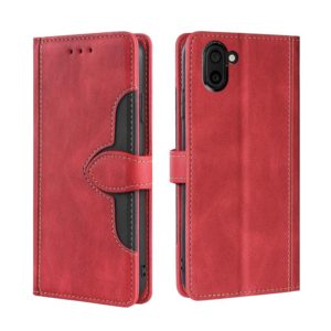 For Sharp Aquos R3 SHV44 SH-04L Skin Feel Straw Hat Magnetic Buckle Leather Phone Case(Red) (OEM)