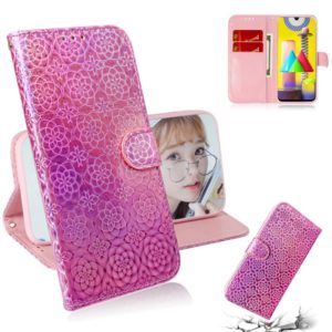 For Galaxy M31 Solid Color Colorful Magnetic Buckle Horizontal Flip PU Leather Case with Holder & Card Slots & Wallet & Lanyard(Pink) (OEM)
