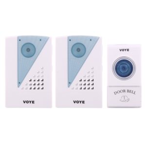 VOYE V001A2 Wireless Smart Music LED Home Doorbell with Dual Receiver, Remote Control Distance: 120m (Open Air) (VOYE) (OEM)