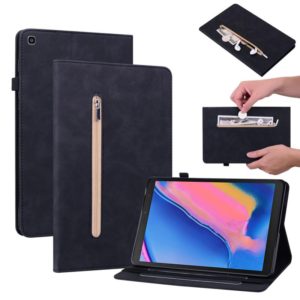 For Samsung Tab A 8.0 2019 8.0 T290 Skin Feel Solid Color Zipper Leather Tablet Case(Black) (OEM)