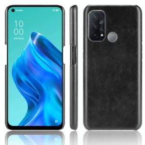 For OPPO Reno5 A Shockproof Litchi Texture PC + PU + Flannel Case(Black) (OEM)