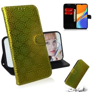 For Xiaomi Redmi 9C Solid Color Colorful Magnetic Buckle Horizontal Flip PU Leather Case with Holder & Card Slots & Wallet & Lanyard(Gold) (OEM)