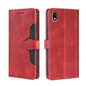 For Sony Xperia Ace III Stitching Skin Feel Magnetic Buckle Horizontal Flip PU Leather Case(Red) (OEM)