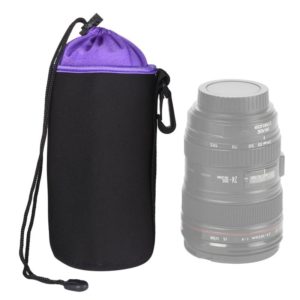 SLR Camera Lens Bag Micro Single Lens Bag Lens Inner Bile Bag Waterproof Protective Case Plus Velvet Thickening, Diameter: 10cm, Height: 18cm(Purple) (OEM)
