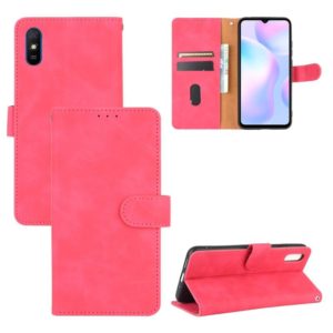 For Xiaomi Redmi 9A Solid Color Skin Feel Magnetic Buckle Horizontal Flip Calf Texture PU Leather Case with Holder & Card Slots & Wallet(Rose Red) (OEM)