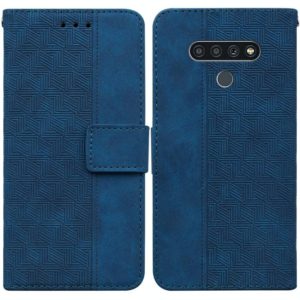 For LG Stylo 6 / K71 Geometric Embossed Leather Phone Case(Blue) (OEM)