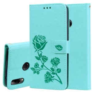 Rose Embossed Horizontal Flip PU Leather Case for Huawei Y9 (2019), with Holder & Card Slots & Wallet (Green) (OEM)