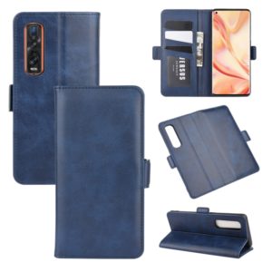 For OPPO Find X2 Pro Dual-side Magnetic Buckle Horizontal Flip Leather Case with Holder & Card Slots & Wallet(Dark Blue) (OEM)