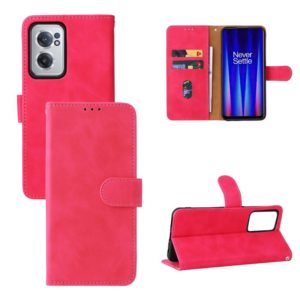 For OnePlus Nord CE 2 5G Skin Feel Magnetic Flip Leather Phone Case(Rose Red) (OEM)