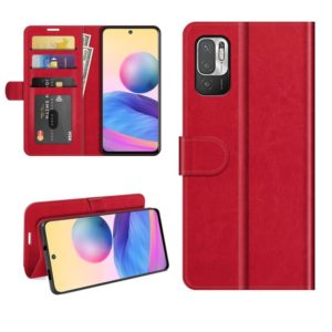 For Xiaomi Redmi Note 10 5G R64 Texture Single Horizontal Flip Protective Case with Holder & Card Slots & Wallet& Photo Frame(Red) (OEM)