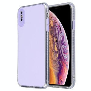 For iPhone XS Max Fine Hole Series TPU + Acrylic Anti-fall Mirror Phone Protective Case(Light Purple) (OEM)