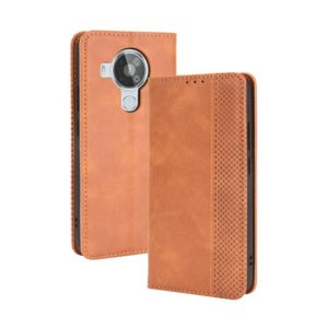 For Nokia 7.3 Magnetic Buckle Retro Crazy Horse Texture Horizontal Flip Leather Case with Holder & Card Slots & Photo Frame(Brown) (OEM)