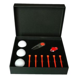 11 in 1 6 Golf Tees + Divot Tool + 3 Golf Balls Gift Box Set (Red) (OEM)