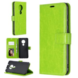 For Nokia 6.2 / 7.2 Crazy Horse Texture Horizontal Flip Leather Case with Holder & Card Slots & Wallet & Photo Frame(Green) (OEM)
