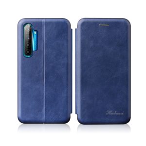 For OPPO K5 / Realme XT / Realme X2 Integrated Electricity Pressing Retro Texture Magnetic TPU+PU Leather Case with Card Slot & Holder(Blue) (OEM)