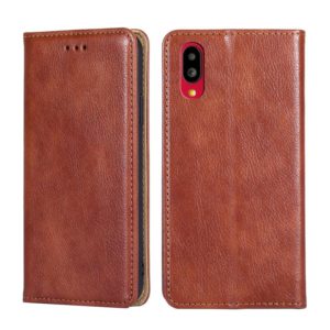 For Sharp Simple Sumaho 6-A201SH Pure Color Magnetic Leather Phone Case(Brown) (OEM)