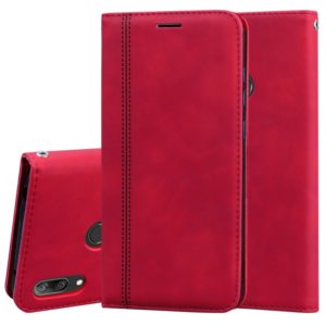For Huawei Y7 Prime (2019) Frosted Business Magnetic Horizontal Flip PU Leather Case with Holder & Card Slot & Lanyard(Red) (OEM)