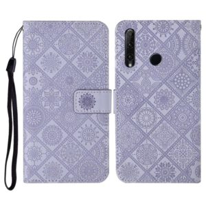 Huawei Honor 20 lite / 10i Ethnic Style Embossed Pattern Horizontal Flip Leather Case with Holder & Card Slots & Wallet & Lanyard(Purple) (OEM)