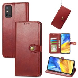 For Honor X10 Max 5G Solid Color Leather Buckle Phone Case(Red) (OEM)
